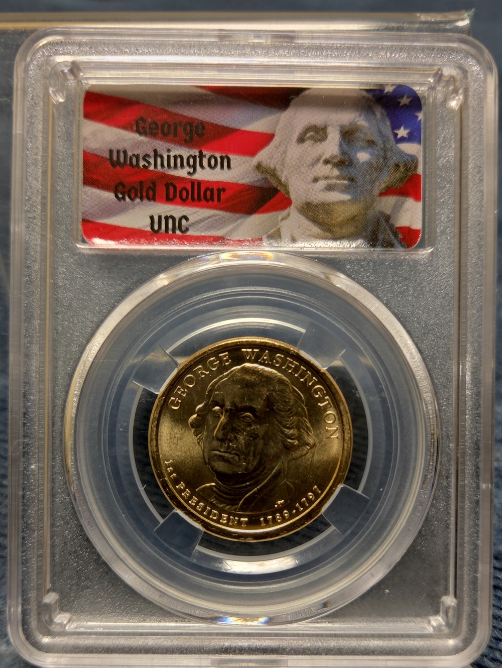 George Washington Gold Dollar - Uncirculated Displayed Coin (Gold)